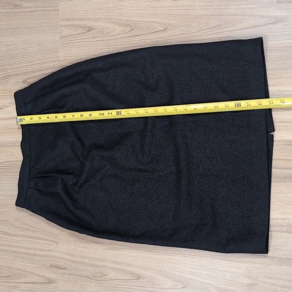 Quality Charcoal Grey Wool Blend Midi Pencil Skirt - Picture 4 of 10